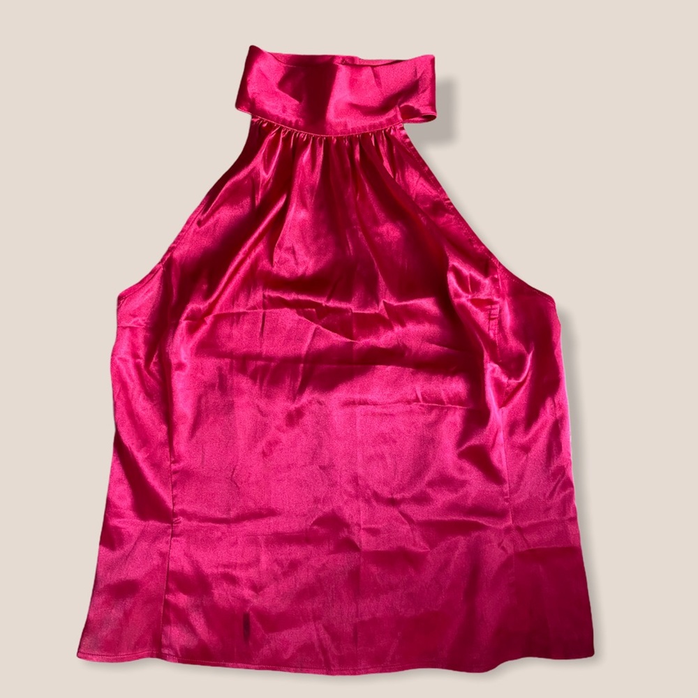Cute red silky halter top